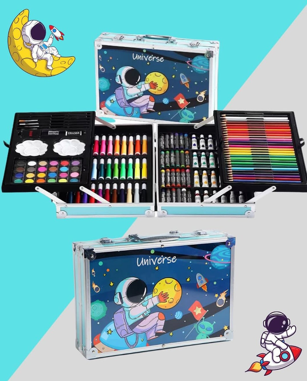 Kit Arte Maletín Astronauta 145 Piezas